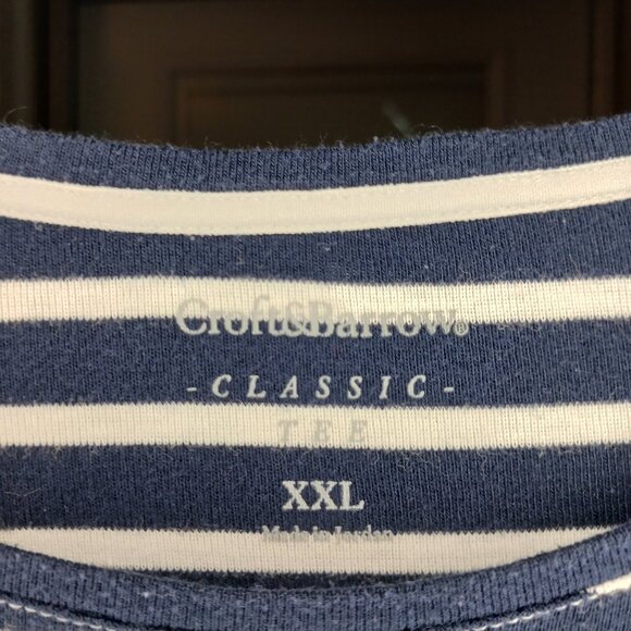 #63 3/$18 - Croft & Barrow Blue/White Long Sleeve Top Size XXL - Picture 4 of 4